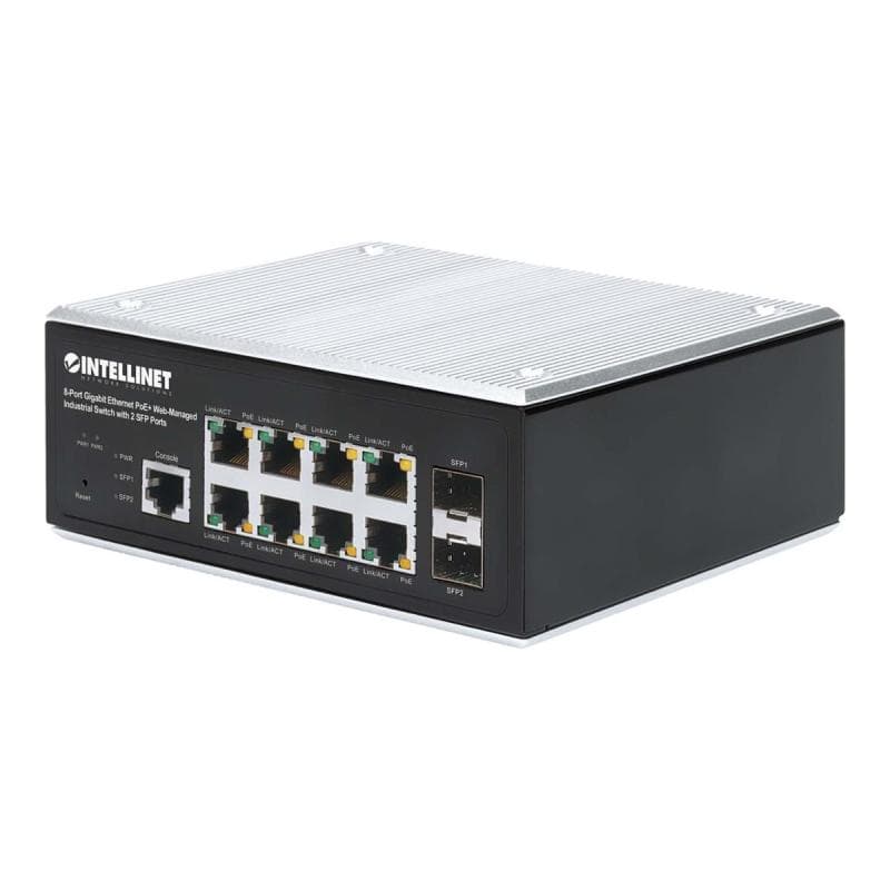 INTELLINET 8-Port Gb PoE+ Web-Managed Industrie-Switch 2xSFP