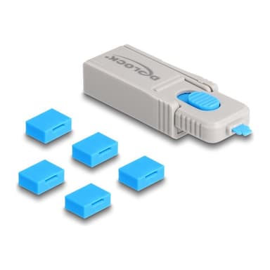 DELOCK USB Port Blocker Set für USB Typ-A Buchse 5 Stück