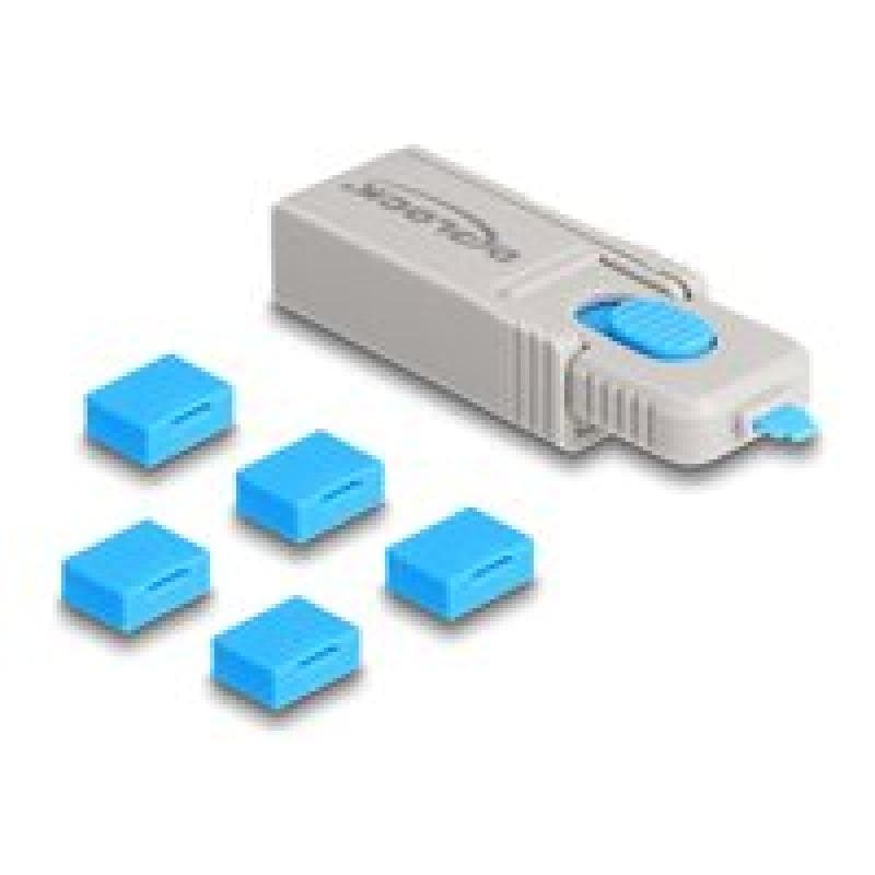 DELOCK USB Port Blocker Set für USB Typ-A Buchse 5 Stück