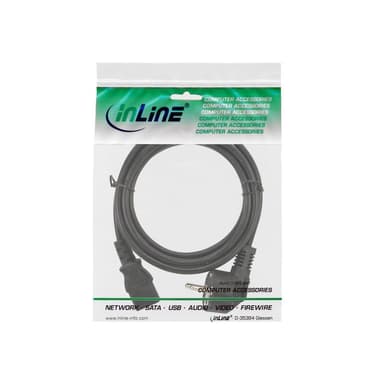 INLINE Netzkabel InLine® Schuko gewinkelt auf Kaltgerätestecker [bk] 1,8m