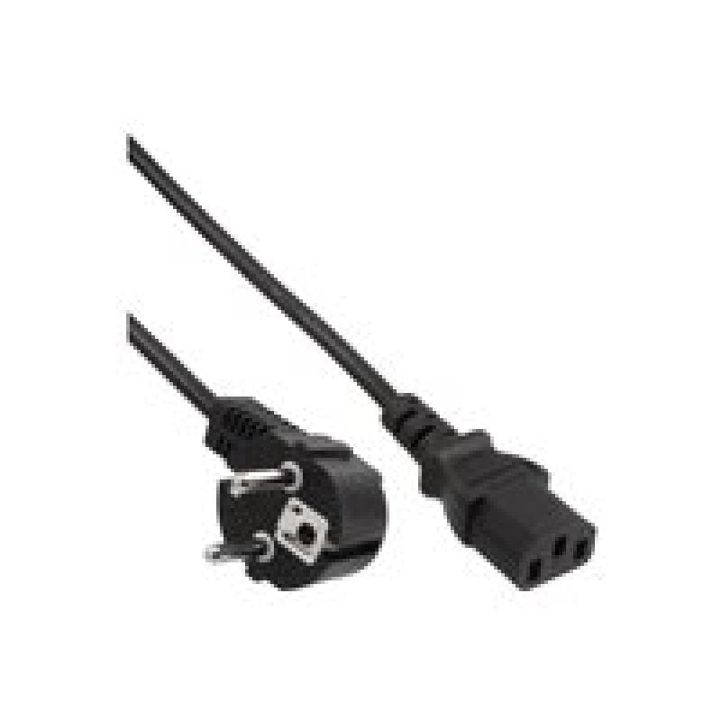 INLINE Netzkabel InLine® Schuko gewinkelt auf Kaltgerätestecker [bk] 1,8m