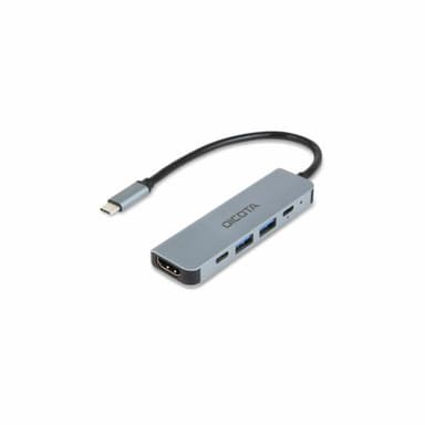 DICOTA USB-C 5-in-1 Video Hub 4K PD 100W silver