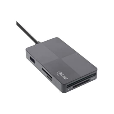 INLINE USB 3.2 Multi Cardreader Hub, SD/TF/MS/XD/CF, 3-Port USB-A, Dual