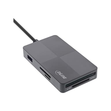 INLINE USB 3.2 Multi Cardreader Hub, SD/TF/MS/XD/CF, 3-Port USB-A, Dual