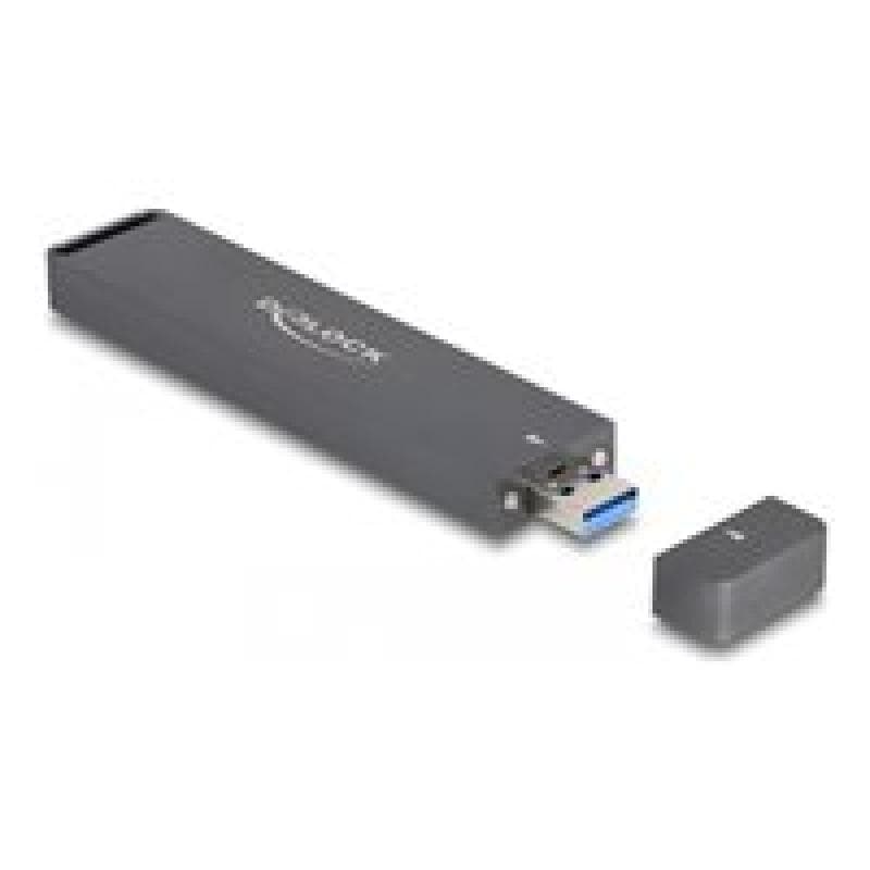 DELOCK Externes Gehäuse M.2 NVMe PCIe SSD oder SATA SSD