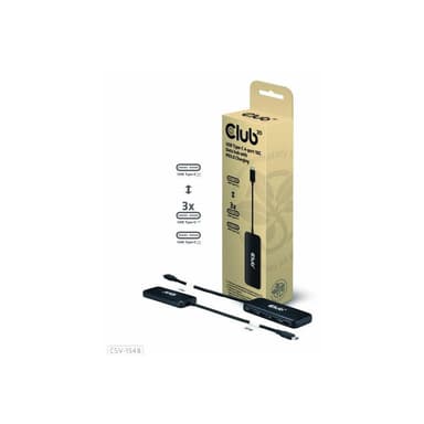 CLUB3D USB-Hub Typ C > 4x USB Typ C 10Gbps + 100W PD St/Bu retail
