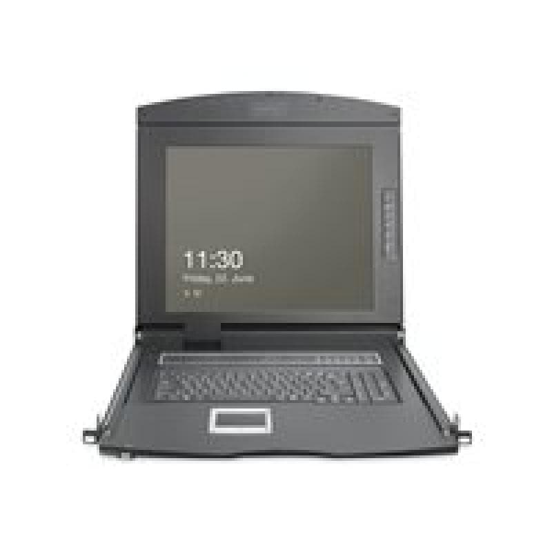 DIGITUS Modulare Konsole 19″HD  LCD,8-port CAT5 KVM Deutsch