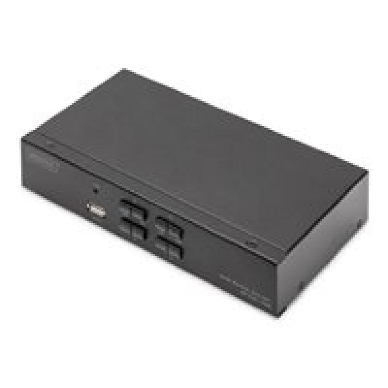 DIGITUS KVM Switch, 4K60HZ, 4x1 DP in, 1x DP USB out