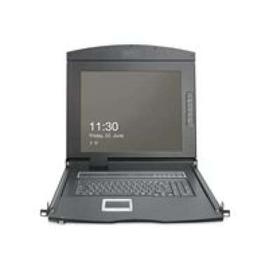 DIGITUS Modulare Konsole 19″HD  LCD,8-port VGA KVM Deutsch