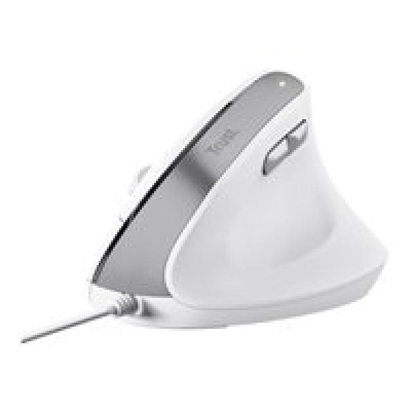 TRUST BAYO II ERGONOMIC Maus Kabelgebunden Optisch Weiß 6 Tasten 2400 dpi