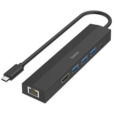 HAMA USB-C-Hub, Multiport, 6 Ports, 3x USB-A, USB-C, HDMI