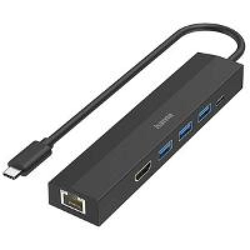 HAMA USB-C-Hub, Multiport, 6 Ports, 3x USB-A, USB-C, HDMI