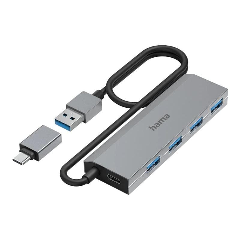 HAMA USB-Hub 4-Ports USB 3.2 Gen1 5 Gbit/s