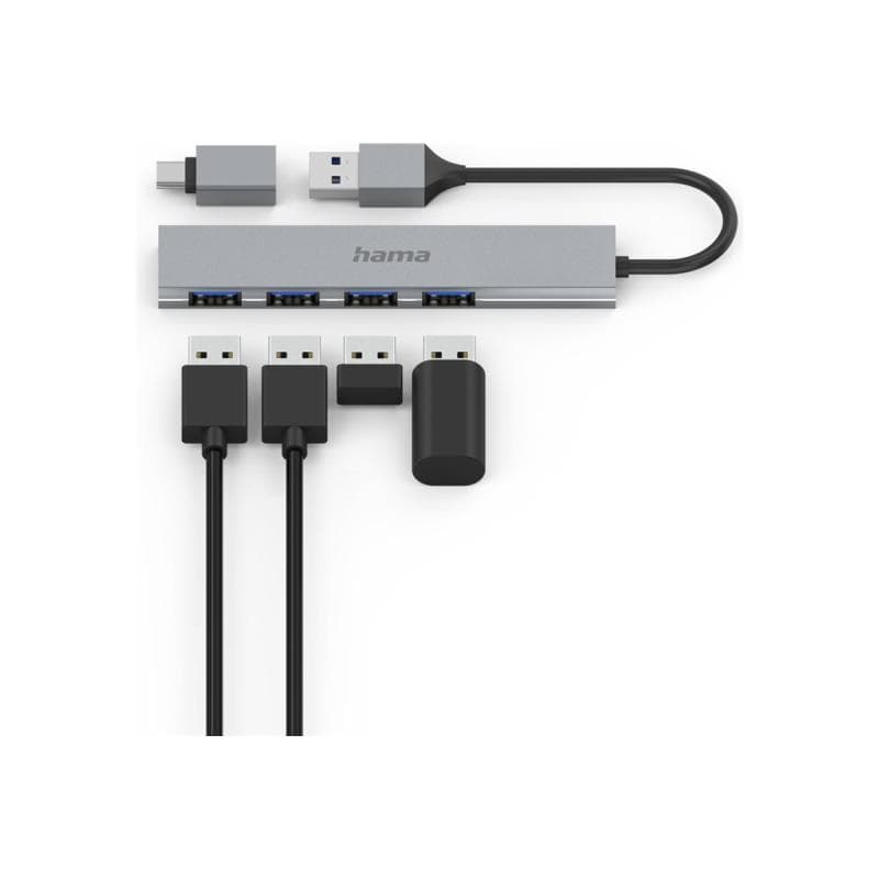 HAMA USB-Hub 4-Ports USB 3.2 Gen1 5 Gbit/s