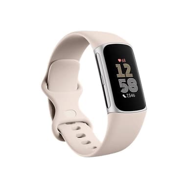 FITBIT Charge 6 AMOLED Aktivitäts-Trackerarmband Beige - Silber (40-56-7911)