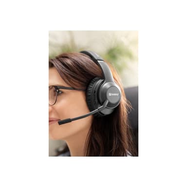 SANDBERG Bluetooth Headset ANC+ENC Pro Kopfhörer Kabellos Kopfband Musik/Alltag Schwarz (126-45)