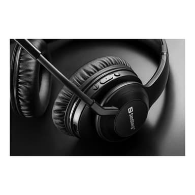 SANDBERG Bluetooth Headset ANC+ENC Pro Kopfhörer Kabellos Kopfband Musik/Alltag Schwarz (126-45)