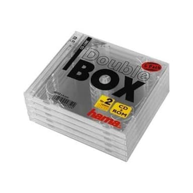 CD-Doppel-Leerhülle, Transparent, 5er-Pack