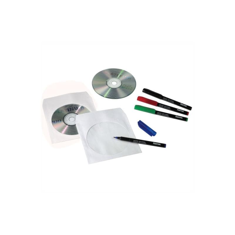 CD-/DVD-Papier-Schutzhüllen, Weiß, 100er-Pack