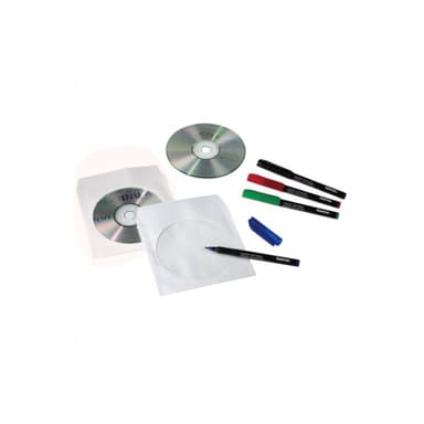 CD-/DVD-Papier-Schutzhüllen, Weiß, 50er-Pack