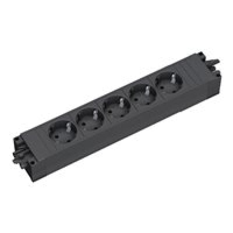 BACHMANN STEP BASE 5x Schutzkontakt, schwarz (906.18821)