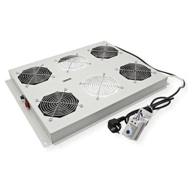 ROLINE 48,26cm 19Zoll Dachluftereinheit 4 Lufter Thermostat grau
