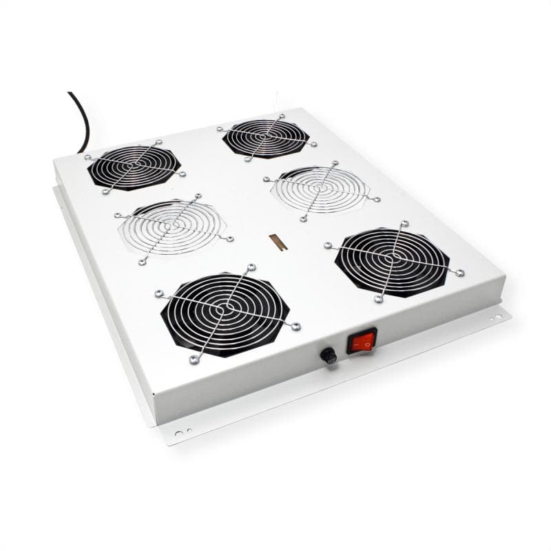 ROLINE 48,26cm 19Zoll Dachluftereinheit 4 Lufter Thermostat grau