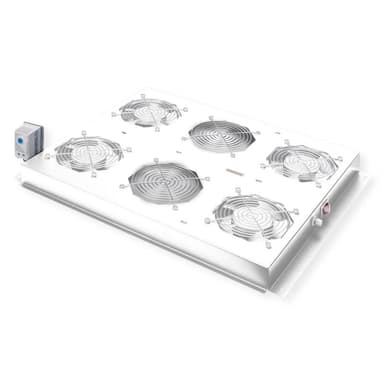 ROLINE 48,26cm 19Zoll Dachluftereinheit 4 Lufter Thermostat grau