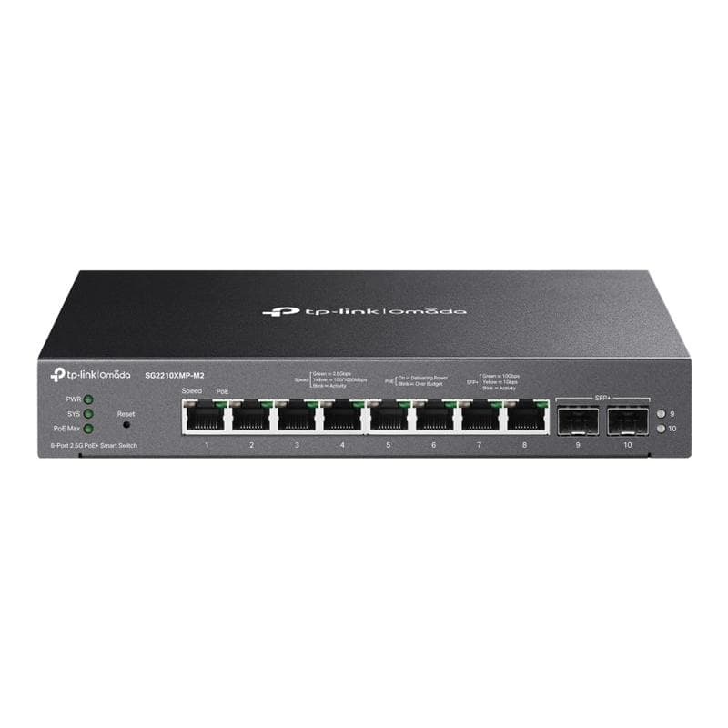 TP-LINK Omada 8-Port 2.5GBASE-T and 2-Port 10GE SFP+ Smart Switch with 8-Port PoE+