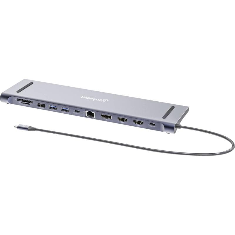 MANHATTAN Dockingstation 12-in-1 4K 1xHDMI 2xDP 3xUSB-A