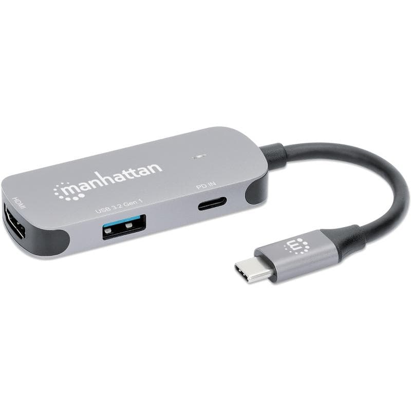 MANHATTAN 3-in-1 Dock USB-A/USB-C PD 4K60 HDMI USB USB-C PD