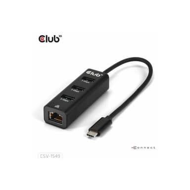 CLUB3D USB-Hub USB Typ-C 3.2 > 3x USB Typ A