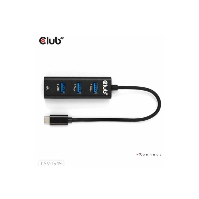 CLUB3D USB-Hub USB Typ-C 3.2 > 3x USB Typ A