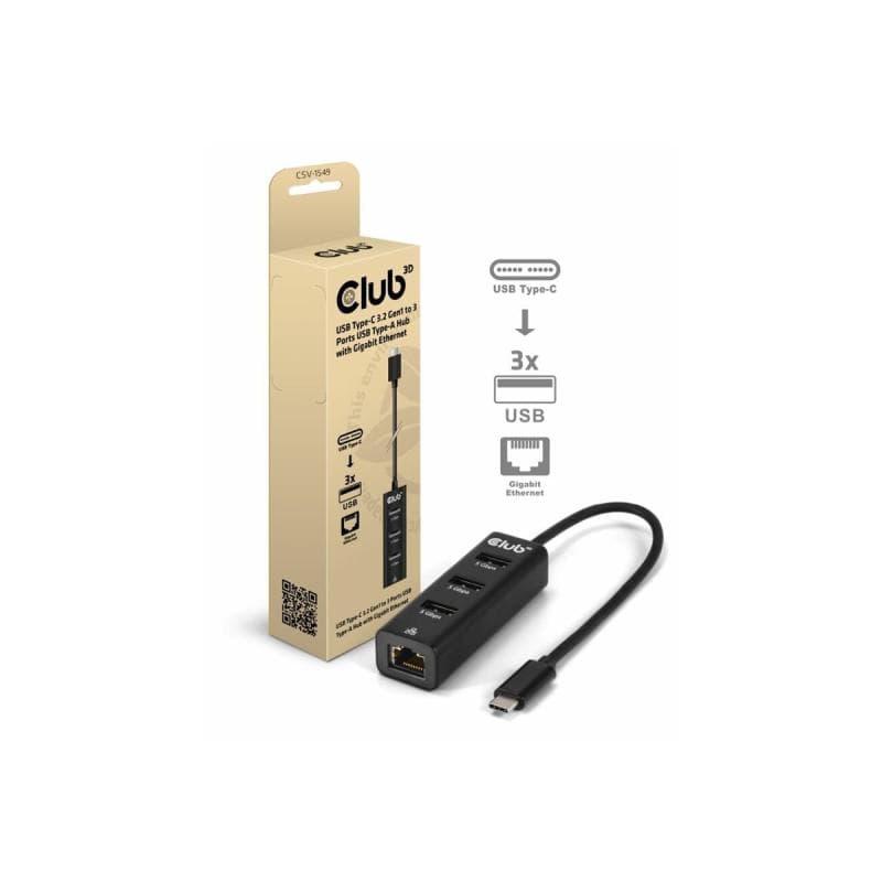 CLUB3D USB-Hub USB Typ-C 3.2 > 3x USB Typ A