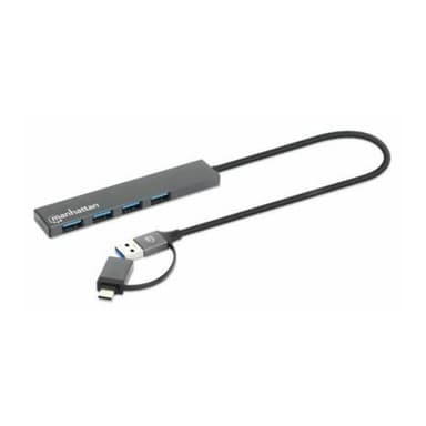 MANHATTAN Kombo-Hub 4Port USB 3.0 Typ-C/Typ-A 4xUSB-A Buchse