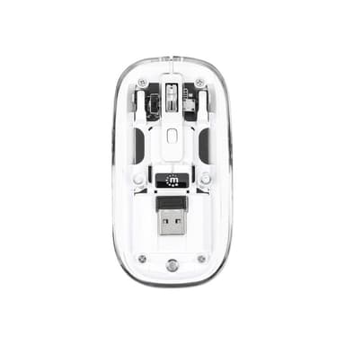 MANHATTAN Funkmaus USB-A 4Tasten RGB LED weiß transparent