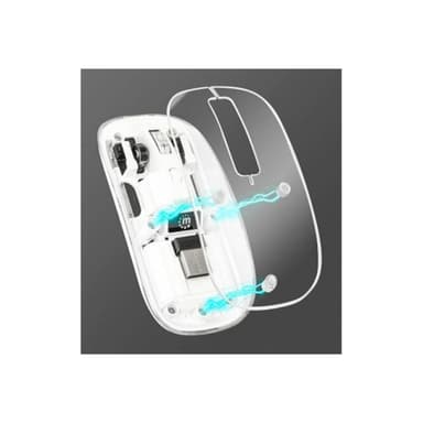 MANHATTAN Funkmaus USB-A 4Tasten RGB LED weiß transparent