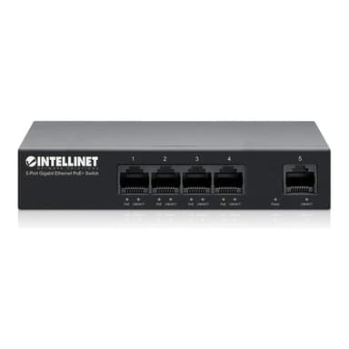 INTELLINET 5-Port Gigabit Ethernet PoE+ Switch 4x PSE PoE+