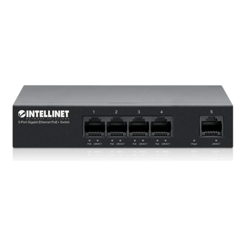 INTELLINET 5-Port Gigabit Ethernet PoE+ Switch 4x PSE PoE+