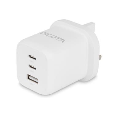 DICOTA Compact 3-Port GaN Wall Charger (65W) UK white