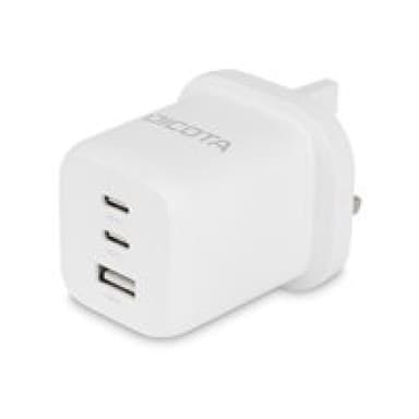 DICOTA Compact 3-Port GaN Wall Charger (65W) UK white