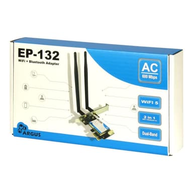 INTERTECH Inter-Tech Wi-Fi 5 PCIe Adapter EP-132 Antenne,Bluetooth 4.2