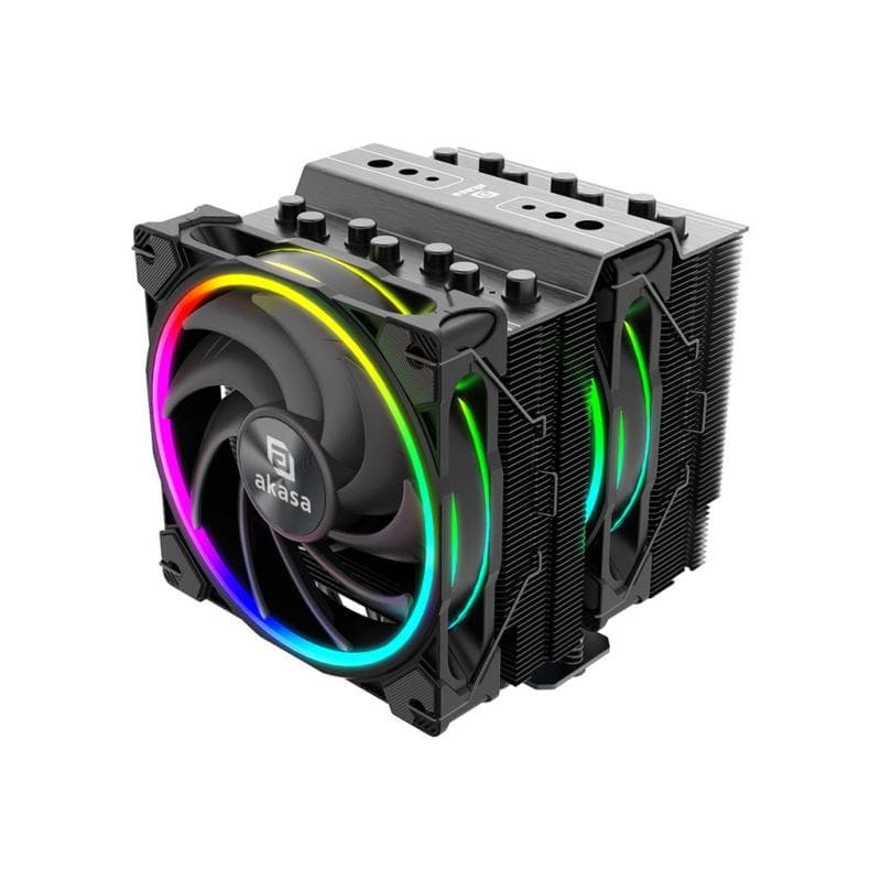 AKASA Soho H7 Dual Tower CPU-Kühler, ARGB - 120 mm, schwarz