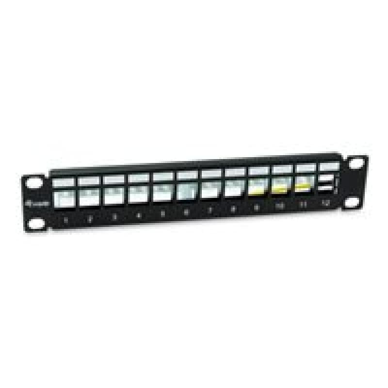 EQUIP Patchpanel 12x Cat6A 10″ FTP 1HE Keystone Montage   sw