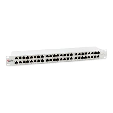 EQUIP Patchpanel 48x RJ45 Cat6A 19″ FTP 1HE Premium hellgrau
