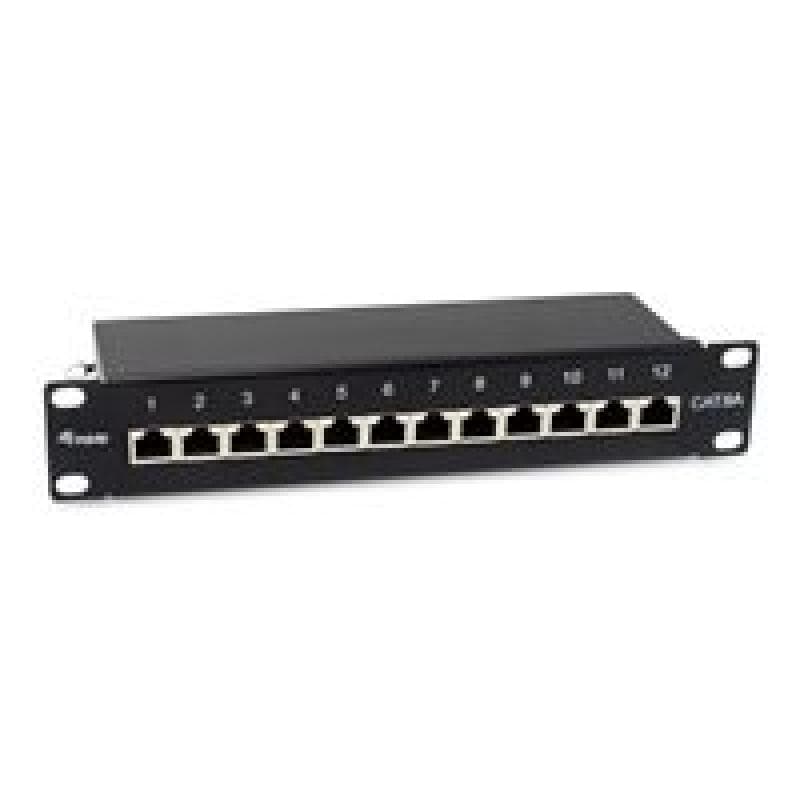 EQUIP Patchpanel 12x RJ45 Cat6A 10″ FTP 1HE Premium  schwarz