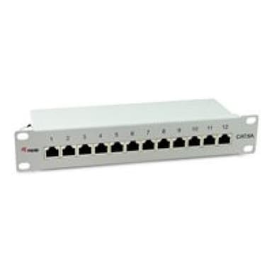 EQUIP Patchpanel 12x RJ45 Cat6A 10″ FTP 1HE Premium hellgrau