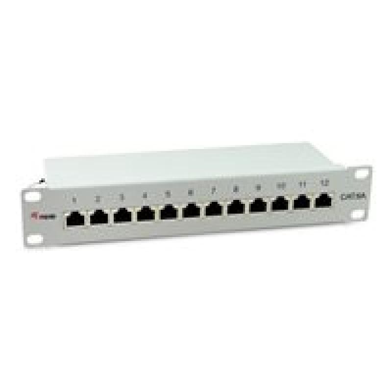 EQUIP Patchpanel 12x RJ45 Cat6A 10″ FTP 1HE Premium hellgrau