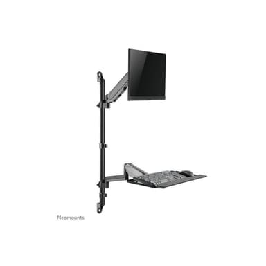 NEOMOUNTS höhenverstellbarer, wandmontierter Arbeitsplatz für 17-32″ Bildschirme, Tastatur und Maus