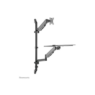 NEOMOUNTS höhenverstellbarer, wandmontierter Arbeitsplatz für 17-32″ Bildschirme, Tastatur und Maus